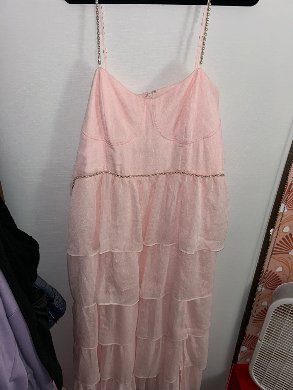 ARULA Blush Pink Tiered Dress
